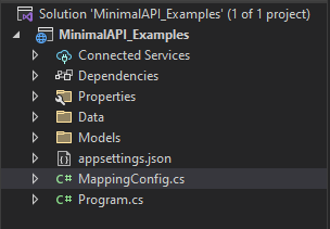 MappingConfig.cs eklenmiş proje yapısı