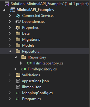 Repository ve IRepository klasör yapısı